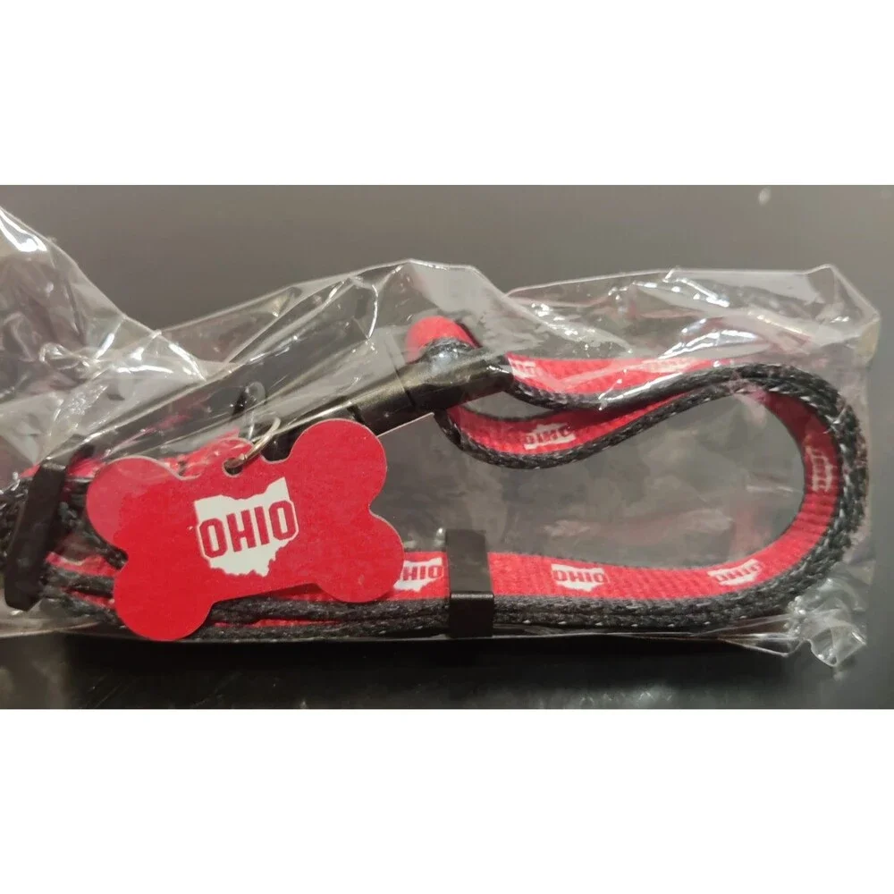 Ohio State University NCAA Buckeyes Pet Collar with Metal Tag Red Adjustable OS